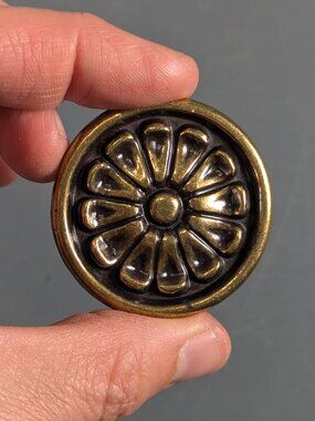 Single brass drawer knob with bolt, replacement hardware upgrade
